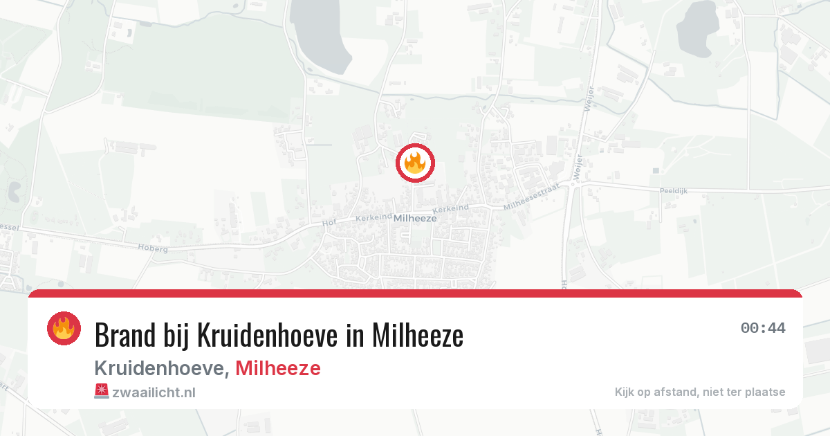 Brand bij Kruidenhoeve in Milheeze — 14 feb 2026