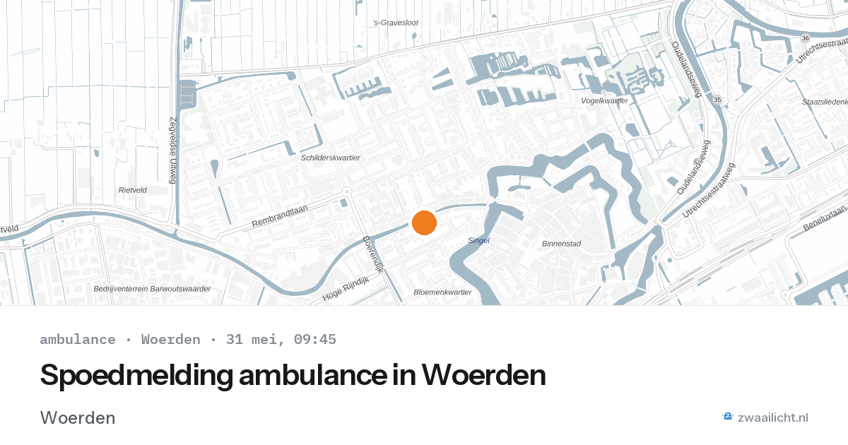 Spoedmelding ambulance in Woerden — 31 mei 2026