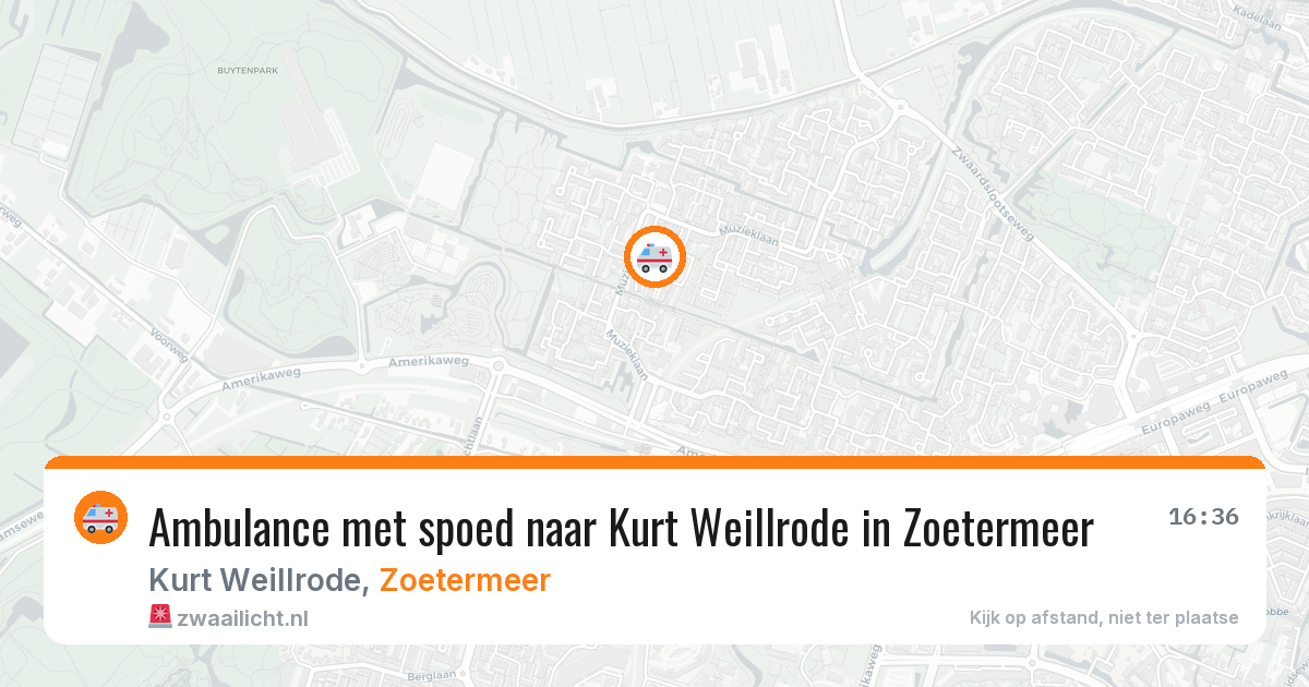 Ambulance met spoed naar Kurt Weillrode in Zoetermeer — 17 jun 2026