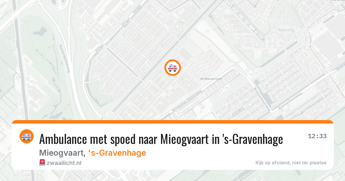 Ambulance met spoed naar Mieogvaart in 's-Gravenhage — 8 mei 2026