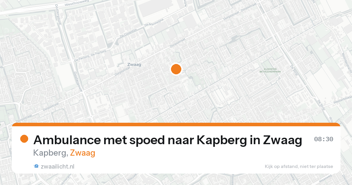 Ambulance met spoed naar Kapberg in Zwaag — 21 aug 2026
