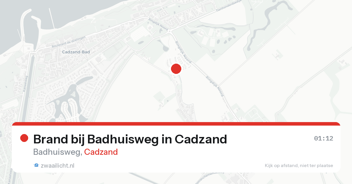 Brand bij Badhuisweg in Cadzand — 19 aug 2026