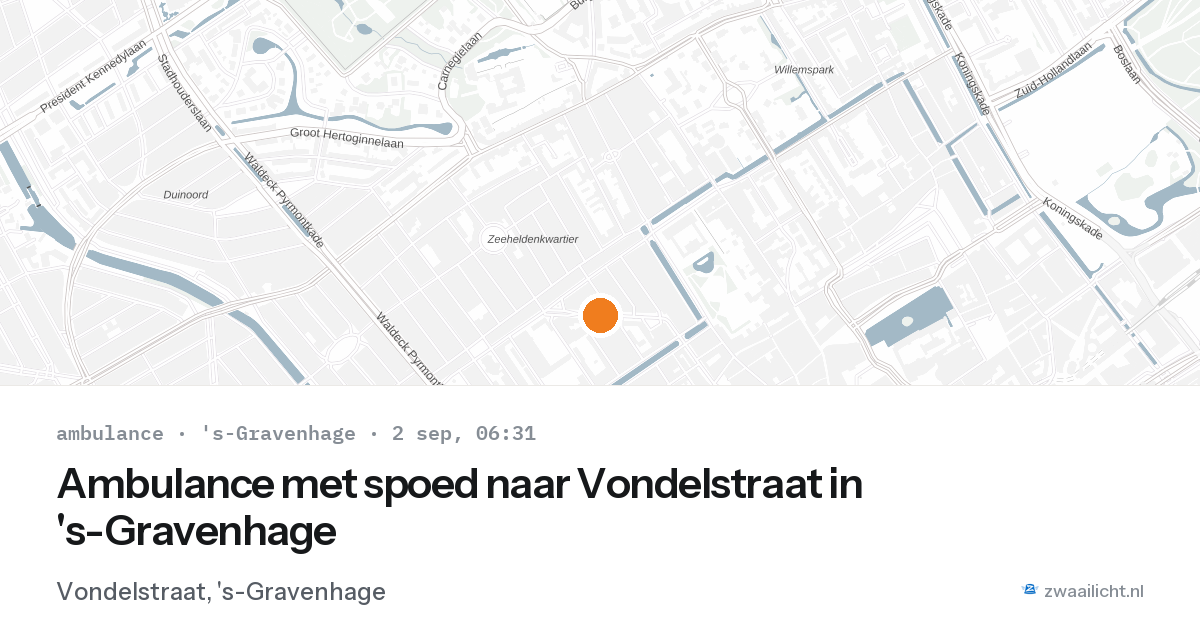 Ambulance met spoed naar Vondelstraat in 's-Gravenhage — 2 sep 2026