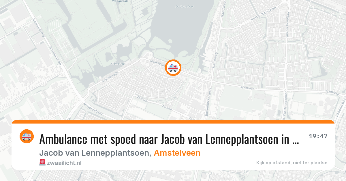 Ambulance met spoed naar Jacob van Lennepplantsoen in Amstelveen — 4 mei 2026