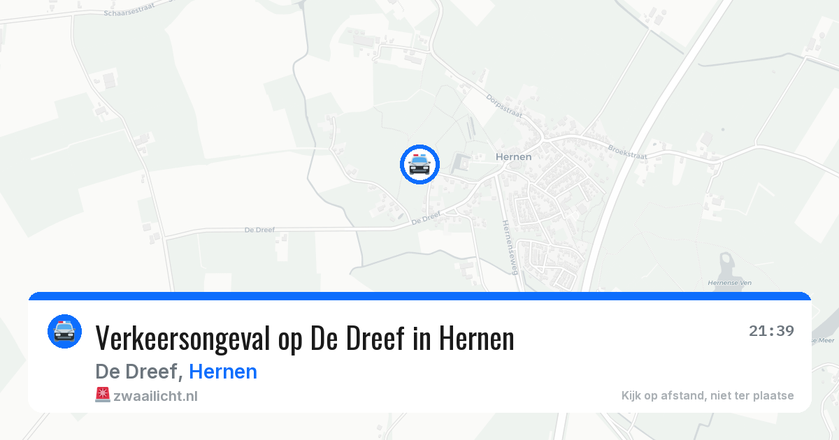 Verkeersongeval op De Dreef in Hernen — 16 apr 2026