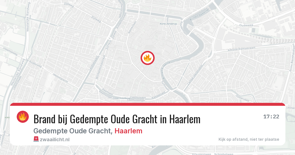 Brand bij Gedempte Oude Gracht in Haarlem — 3 aug 2026