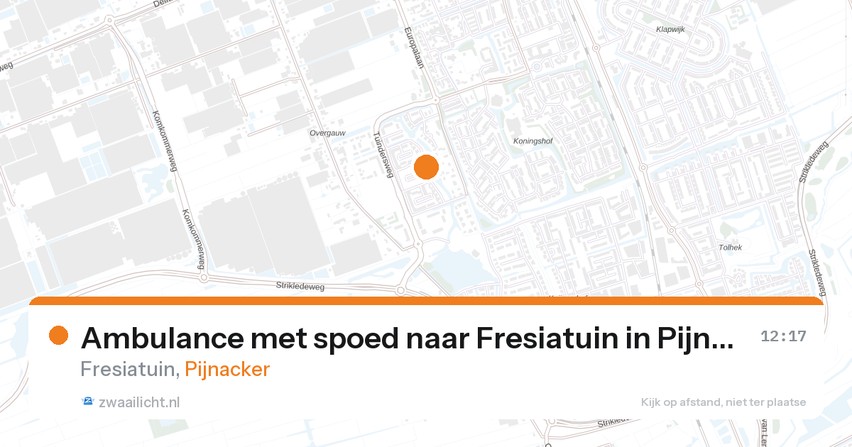 Ambulance met spoed naar Fresiatuin in Pijnacker — 20 jun 2026