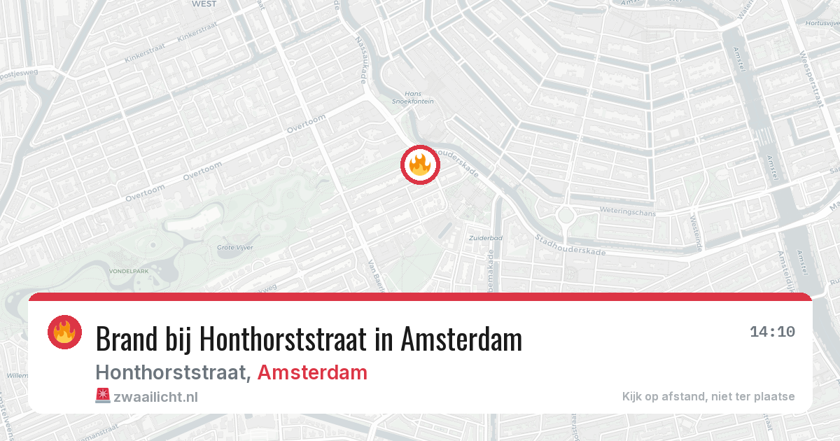 Brand bij Honthorststraat in Amsterdam — 23 jul 2026