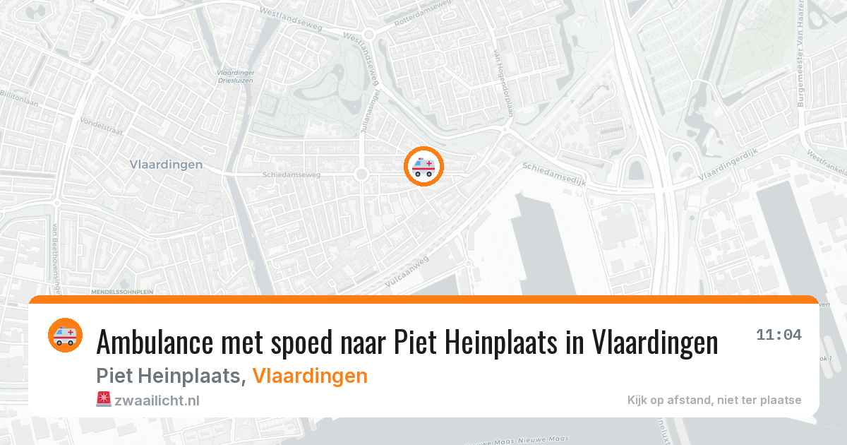 Ambulance met spoed naar Piet Heinplaats in Vlaardingen — 2 aug 2026