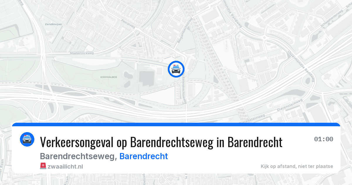 Verkeersongeval op Barendrechtseweg in Barendrecht — 29 jan 2026