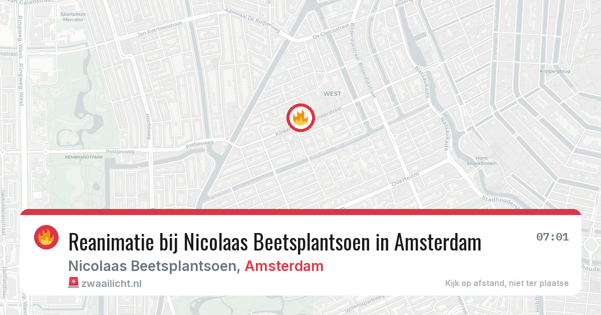 Reanimatie bij Nicolaas Beetsplantsoen in Amsterdam — 25 jun 2026