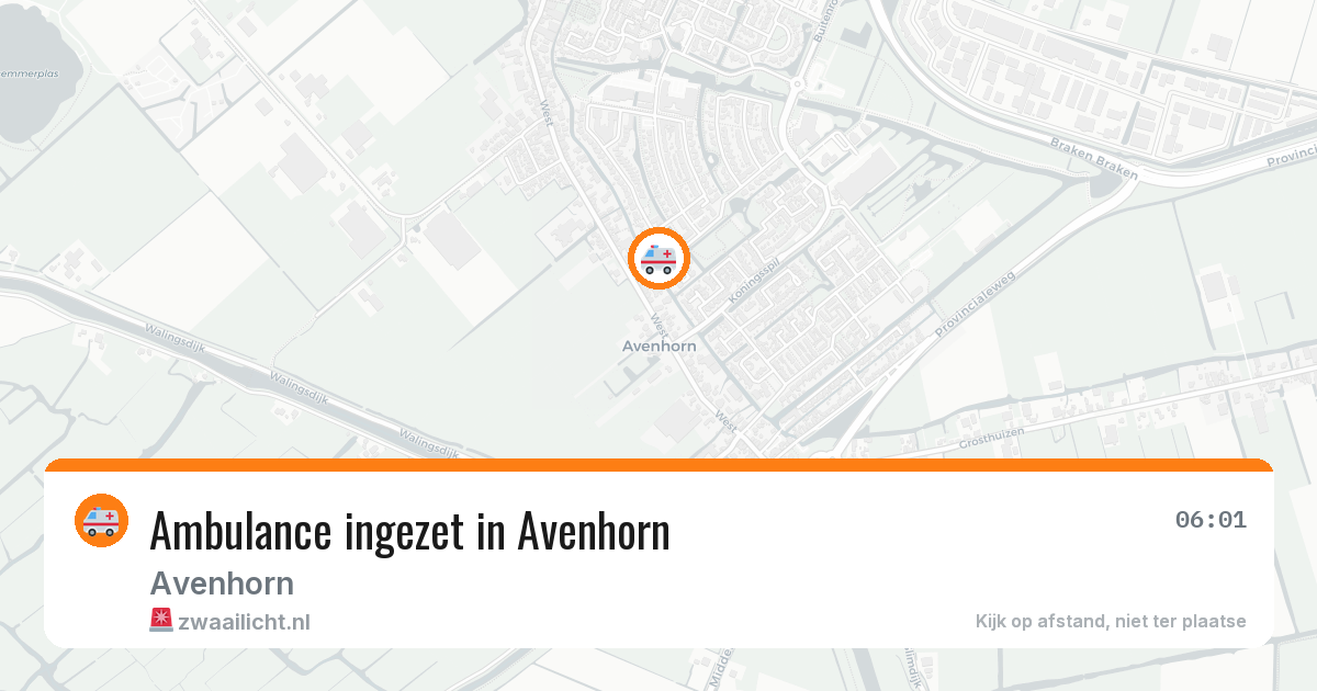 Ambulance ingezet in Avenhorn — 9 feb 2026