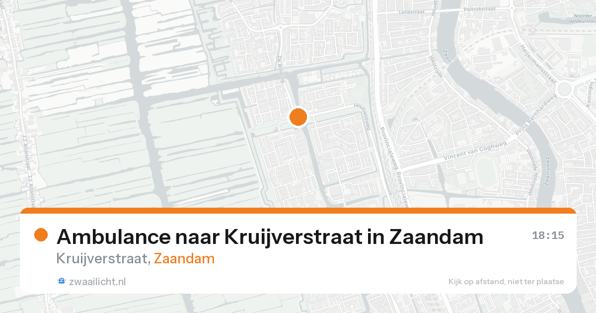 Ambulance naar Kruijverstraat in Zaandam — 15 aug 2026