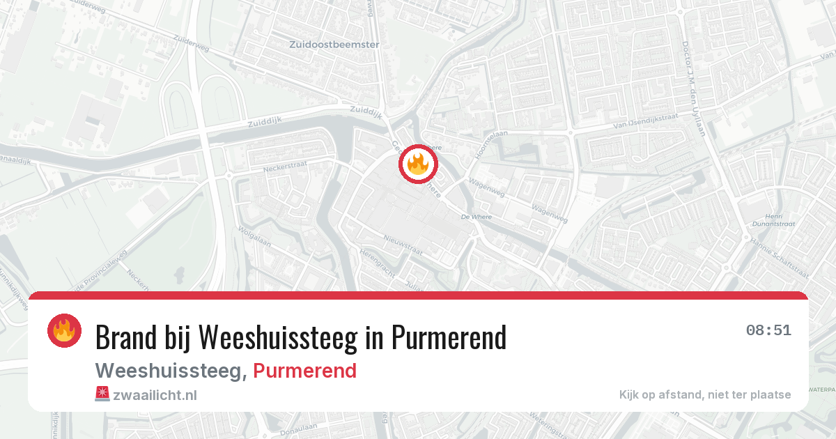 Brand bij Weeshuissteeg in Purmerend — 28 jun 2026