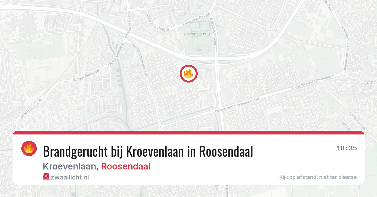 Brandgerucht bij Kroevenlaan in Roosendaal — 5 mei 2026