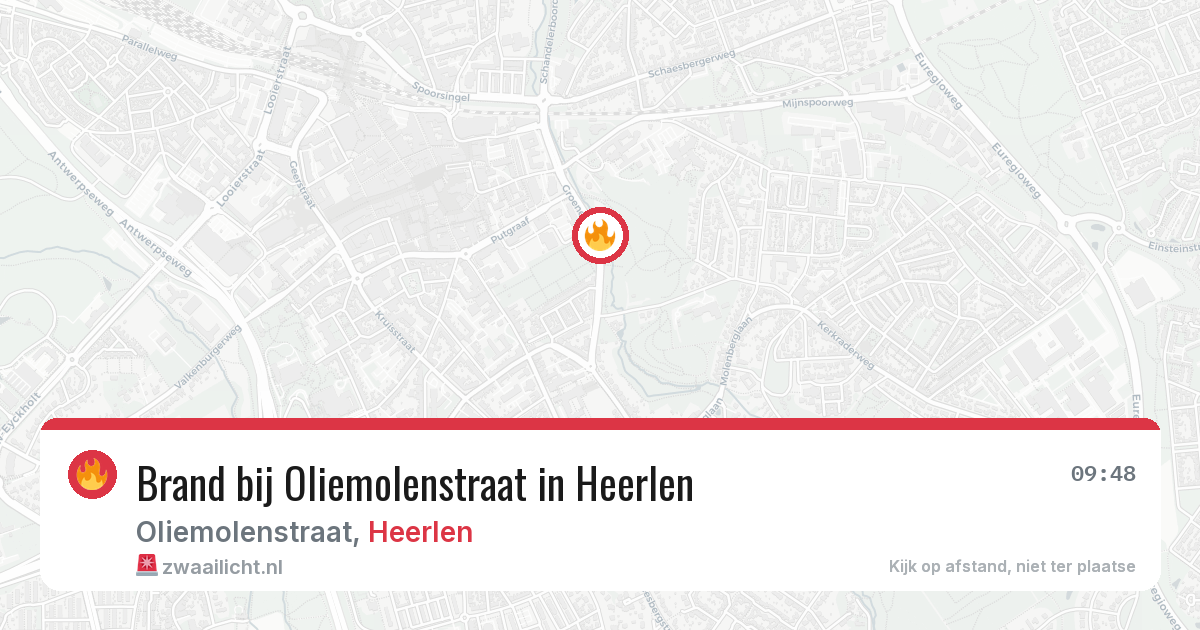 Brand bij Oliemolenstraat in Heerlen — 20 jun 2026
