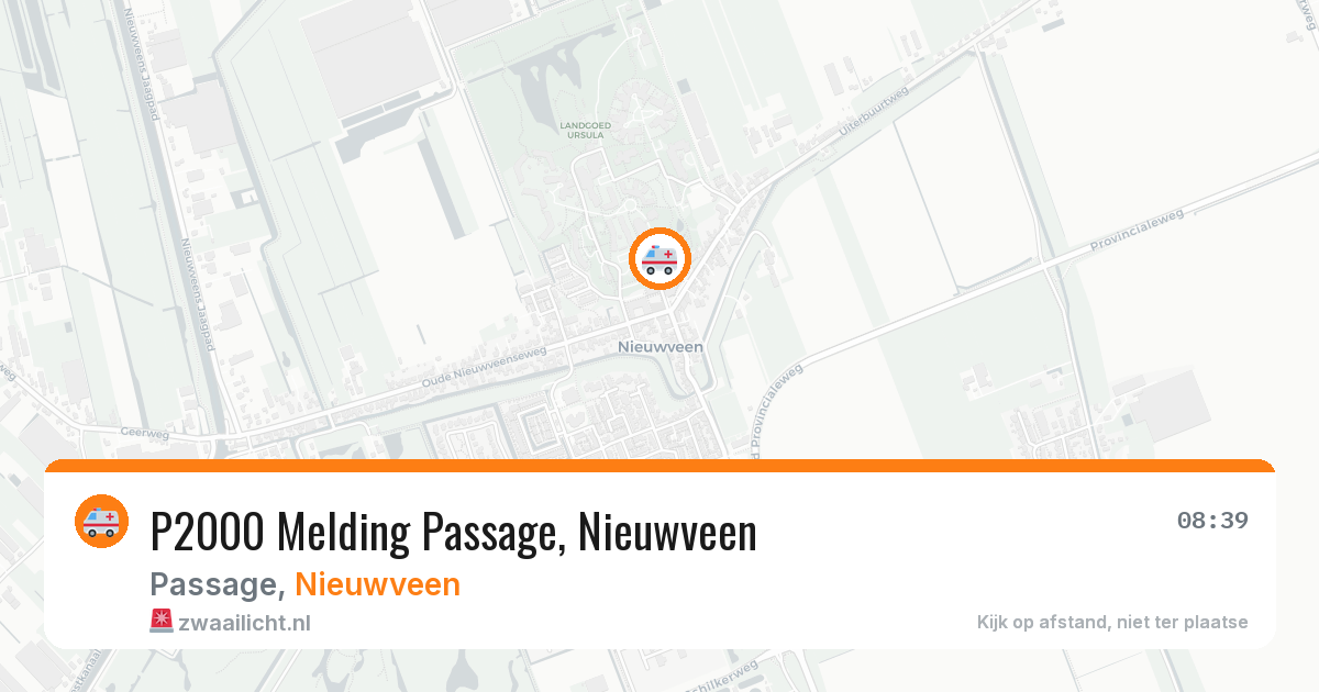 P2000 Melding Passage, Nieuwveen — 9 jul 2026
