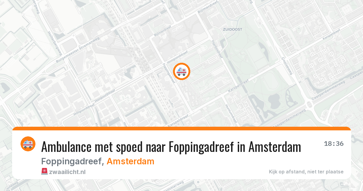 Ambulance met spoed naar Foppingadreef in Amsterdam — 16 jun 2026