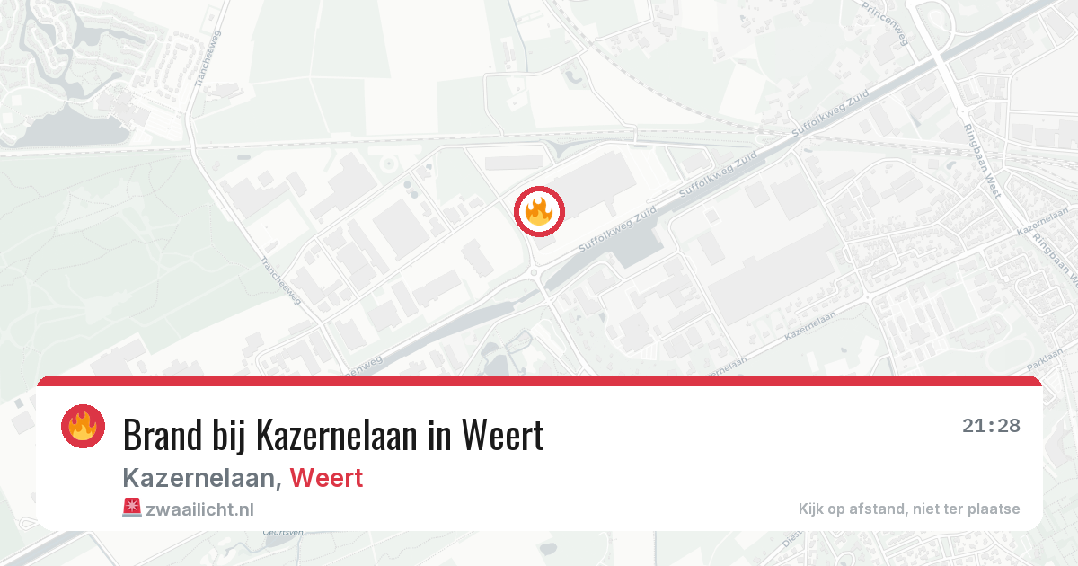 Brand bij Kazernelaan in Weert — 9 jul 2026