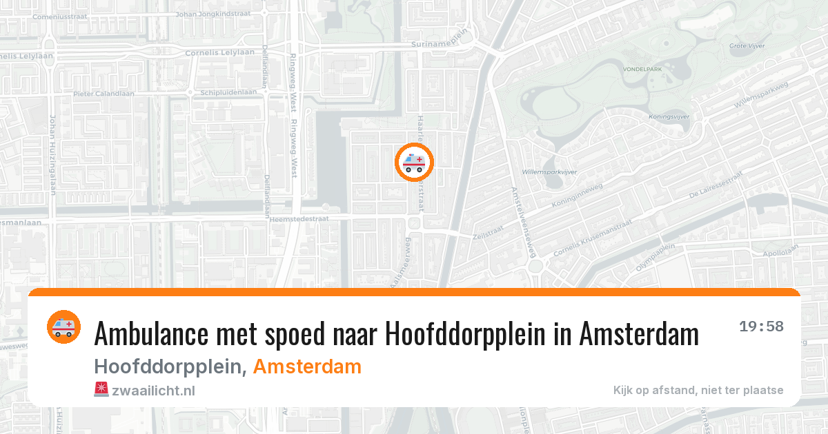 Ambulance met spoed naar Hoofddorpplein in Amsterdam — 10 aug 2026