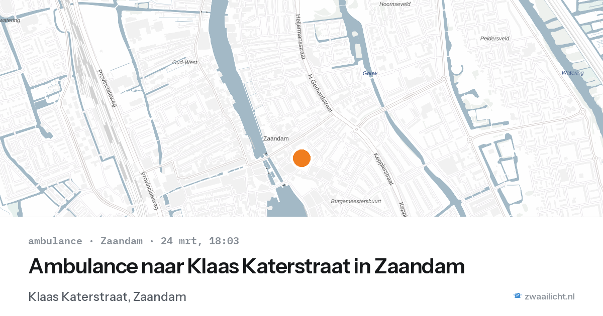 Ambulance naar Klaas Katerstraat in Zaandam — 24 mrt 2026