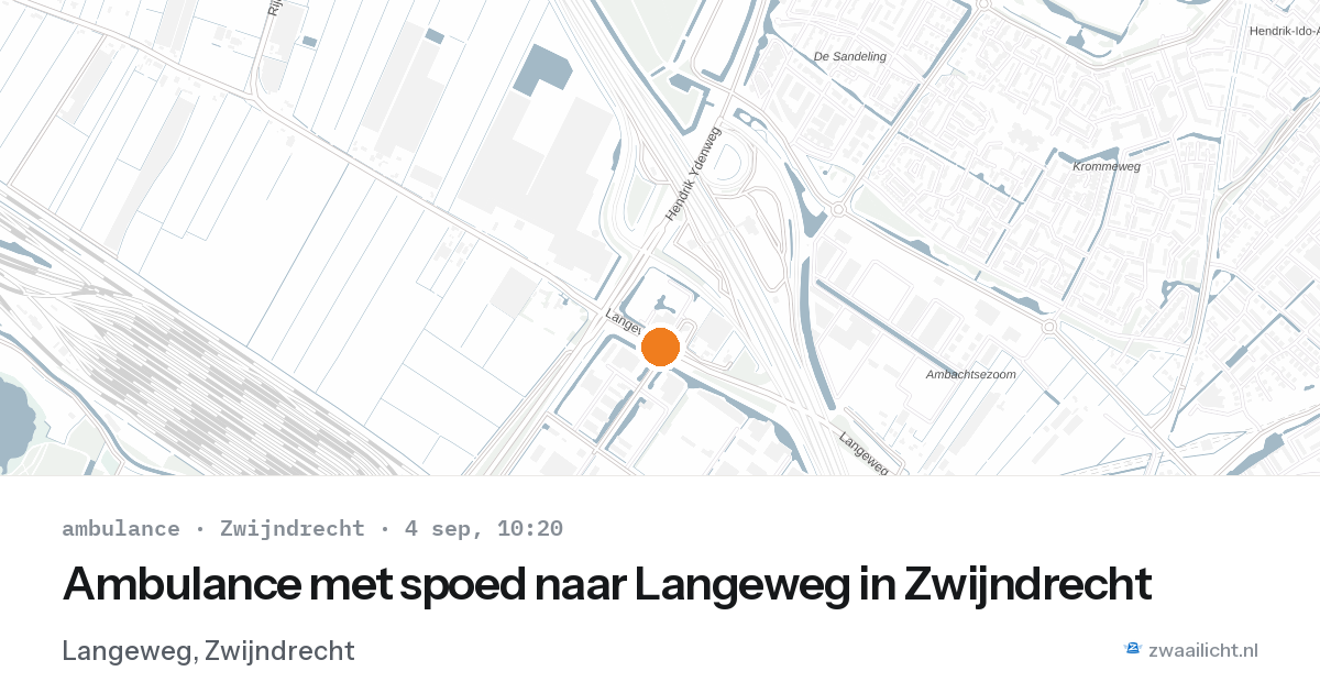 Ambulance met spoed naar Langeweg in Zwijndrecht — 4 sep 2026