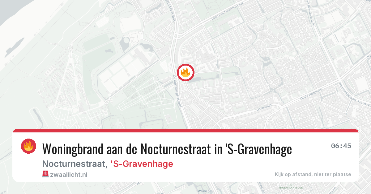 Woningbrand aan de Nocturnestraat in 'S-Gravenhage — 6 jun 2026