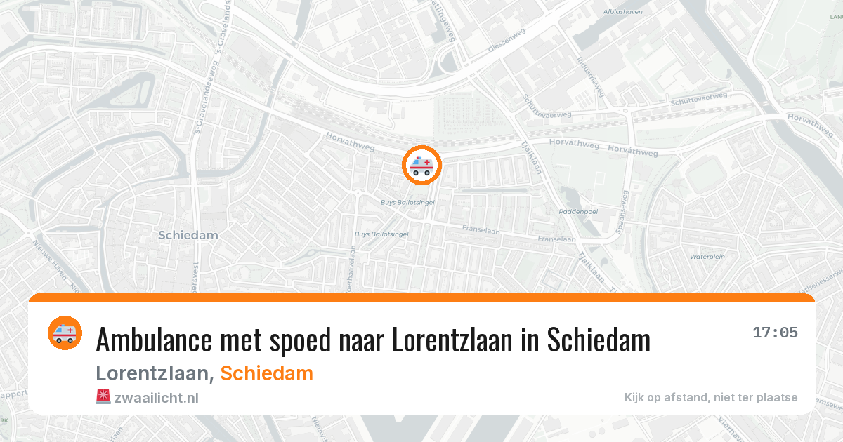 Ambulance met spoed naar Lorentzlaan in Schiedam — 14 jun 2026