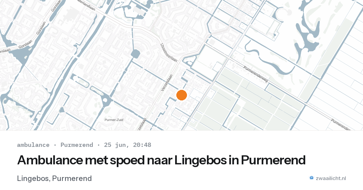Ambulance met spoed naar Lingebos in Purmerend — 25 jun 2026