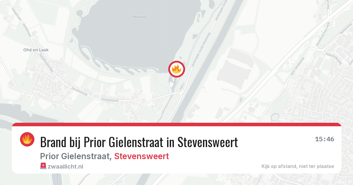 Brand bij Prior Gielenstraat in Stevensweert — 8 apr 2026