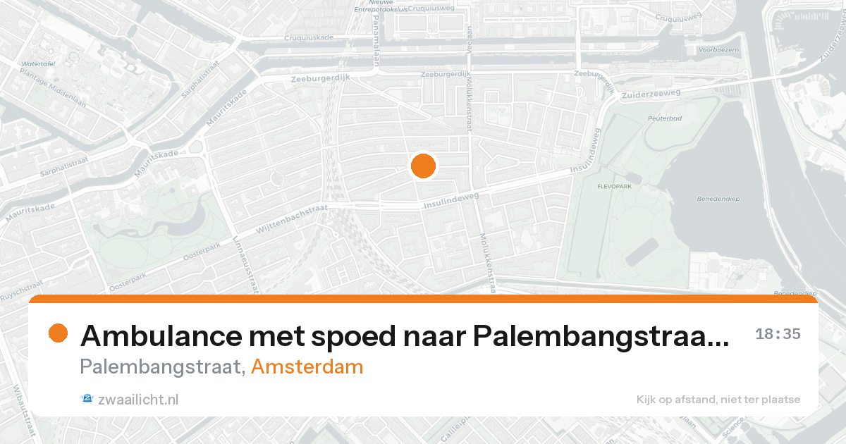 Ambulance met spoed naar Palembangstraat in Amsterdam — 15 aug 2026