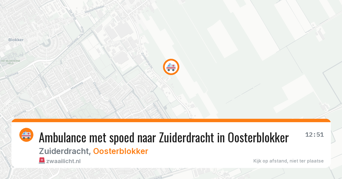 Ambulance met spoed naar Zuiderdracht in Oosterblokker — 25 jan 2026