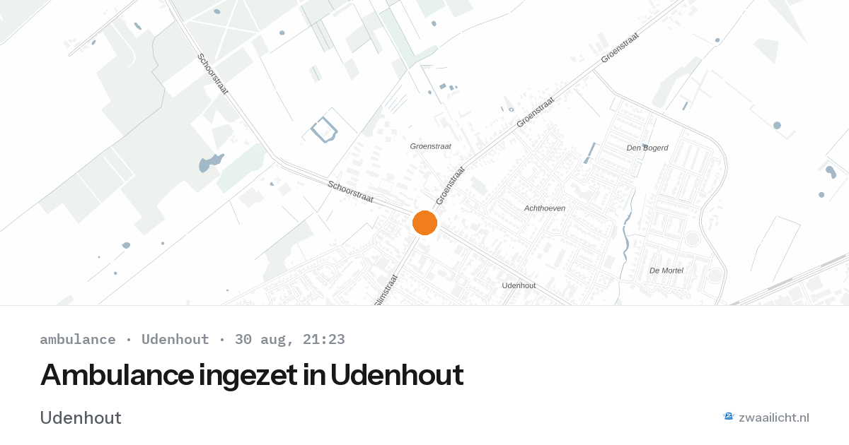 Ambulance ingezet in Udenhout — 30 aug 2026