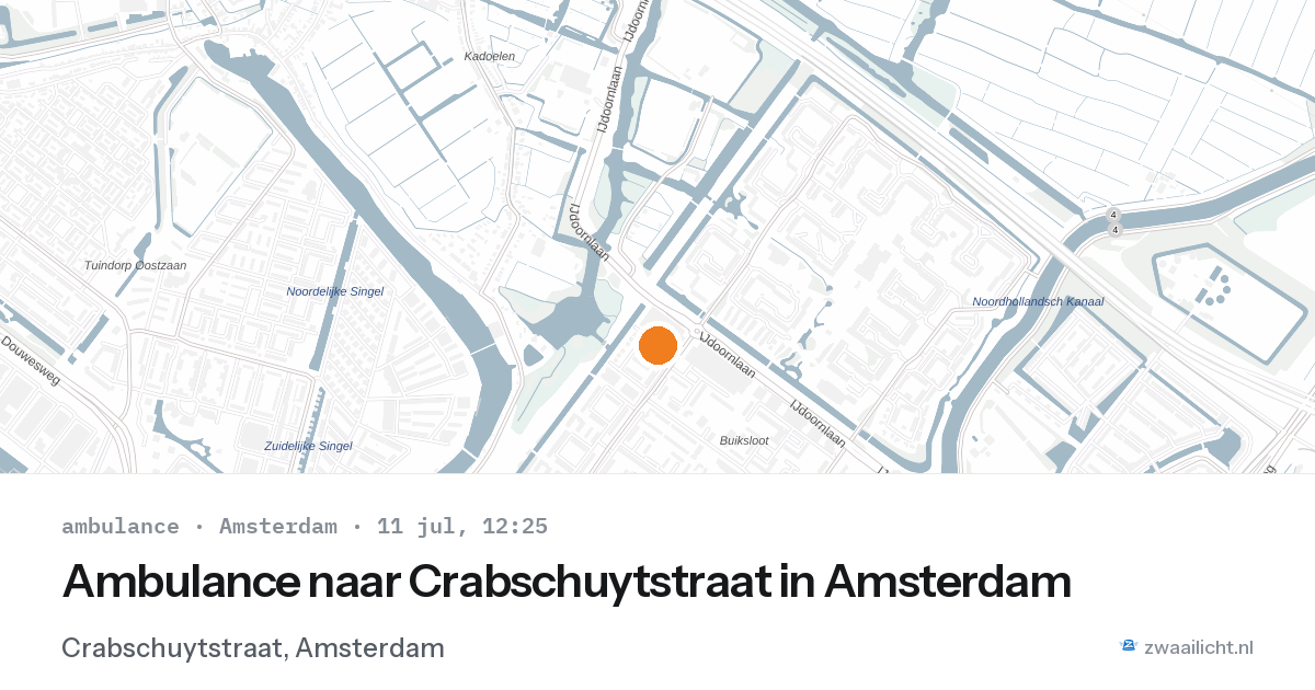 Ambulance naar Crabschuytstraat in Amsterdam — 11 jul 2026