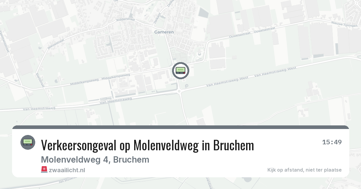 Verkeersongeval op Molenveldweg in Bruchem — 22 feb 2026