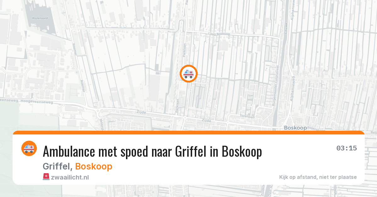 Ambulance met spoed naar Griffel in Boskoop — 5 jun 2026