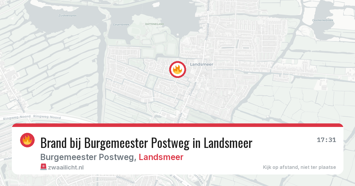 Brand bij Burgemeester Postweg in Landsmeer — 16 jun 2026