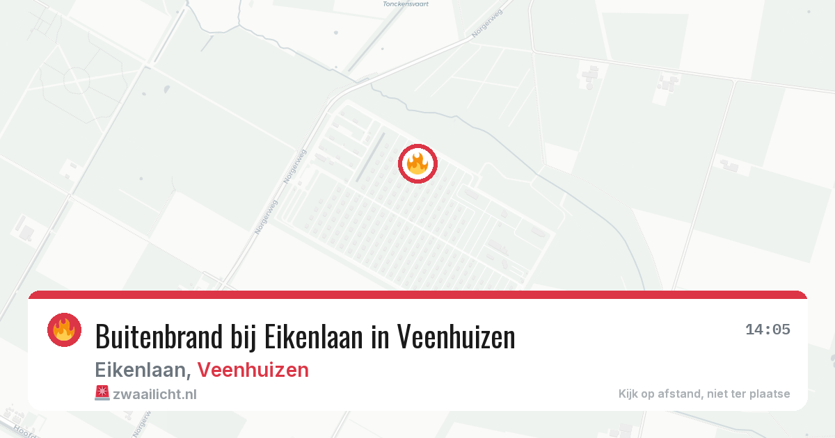 Buitenbrand bij Eikenlaan in Veenhuizen — 15 mei 2026