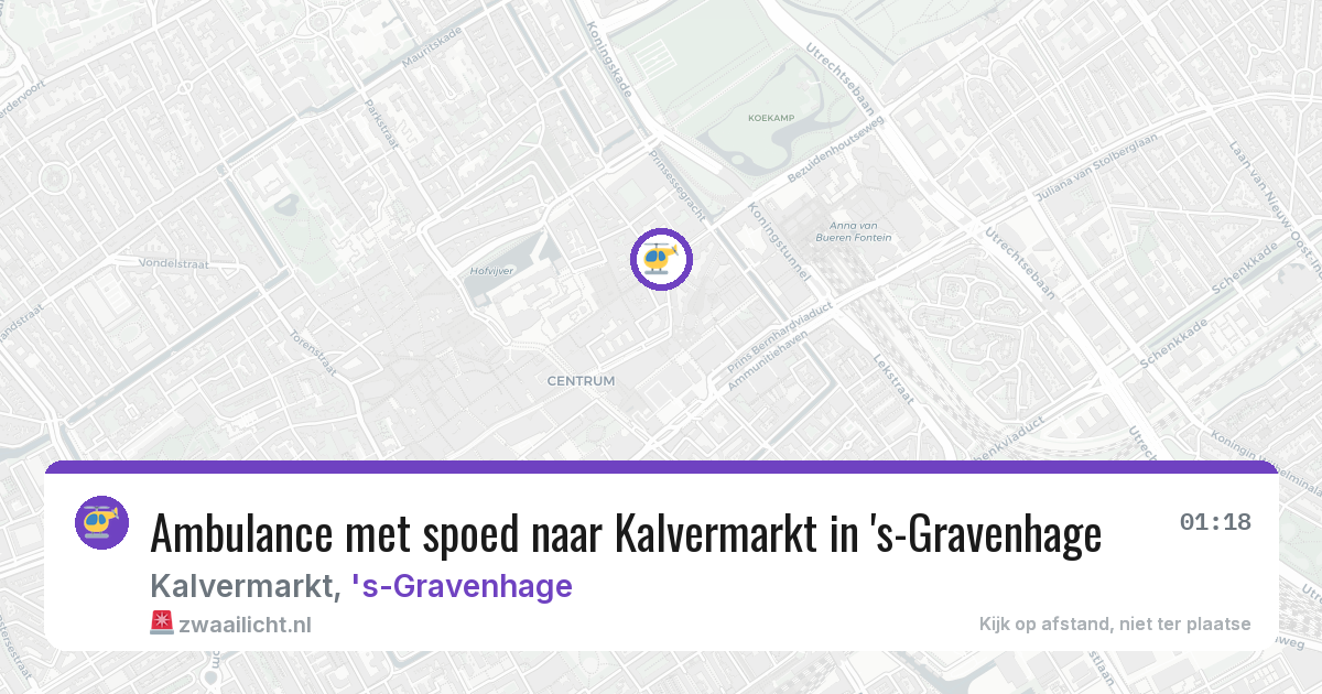 Ambulance met spoed naar Kalvermarkt in 's-Gravenhage — 31 mei 2026