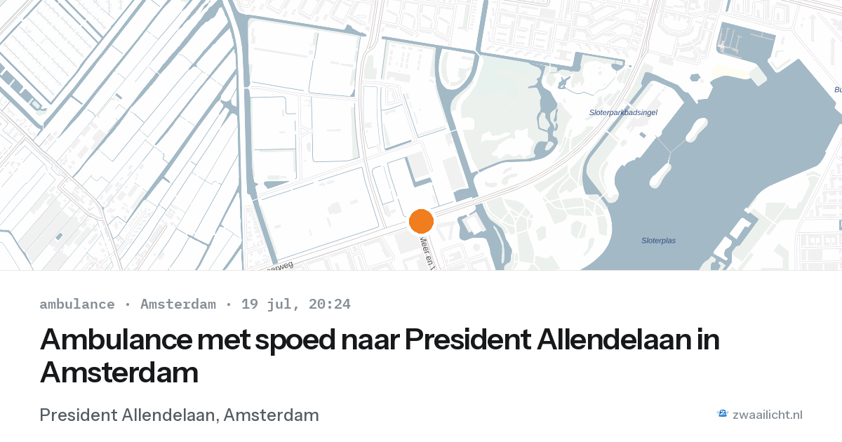 Ambulance met spoed naar President Allendelaan in Amsterdam — 19 jul 2026