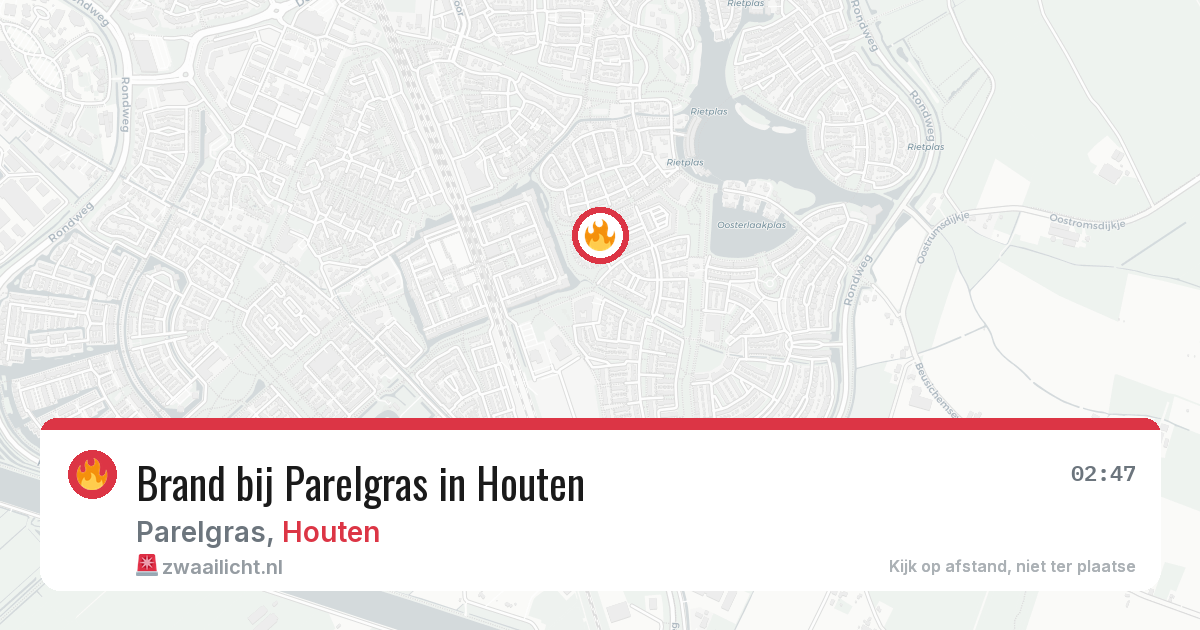 Brand bij Parelgras in Houten — 9 mei 2026
