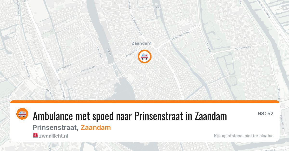 Ambulance met spoed naar Prinsenstraat in Zaandam — 1 aug 2026