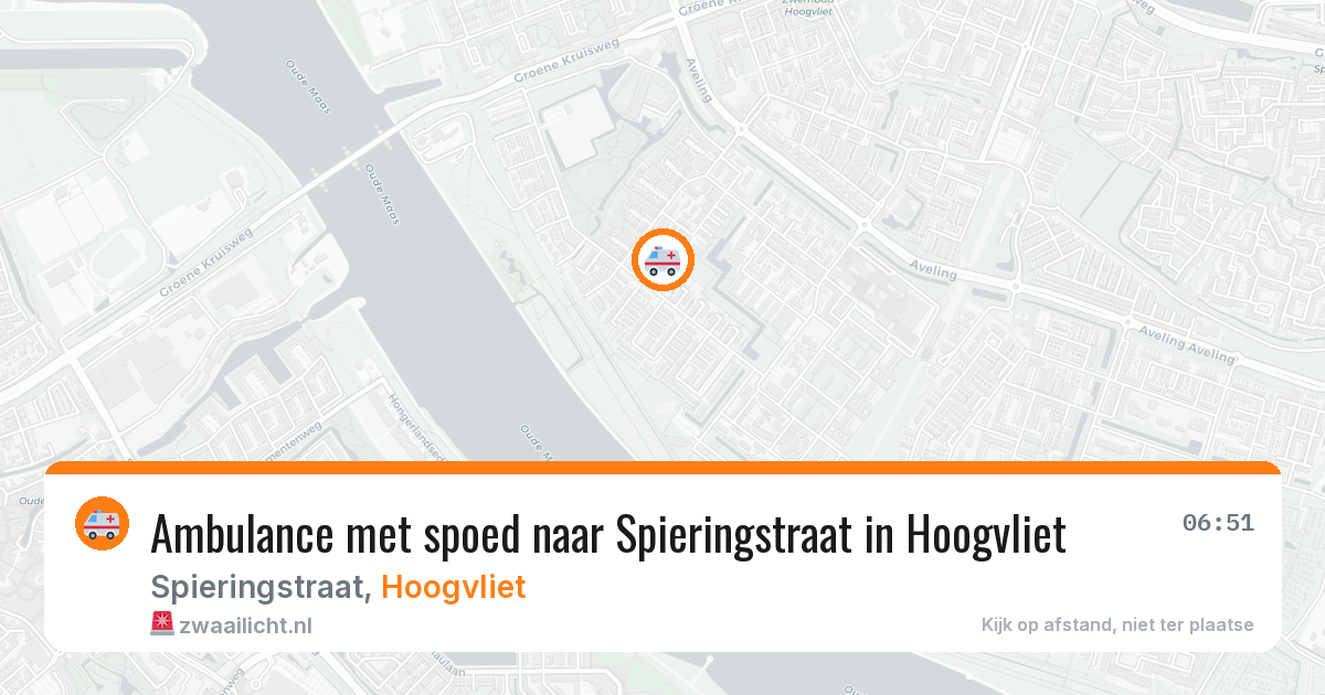 Ambulance met spoed naar Spieringstraat in Hoogvliet — 14 aug 2026
