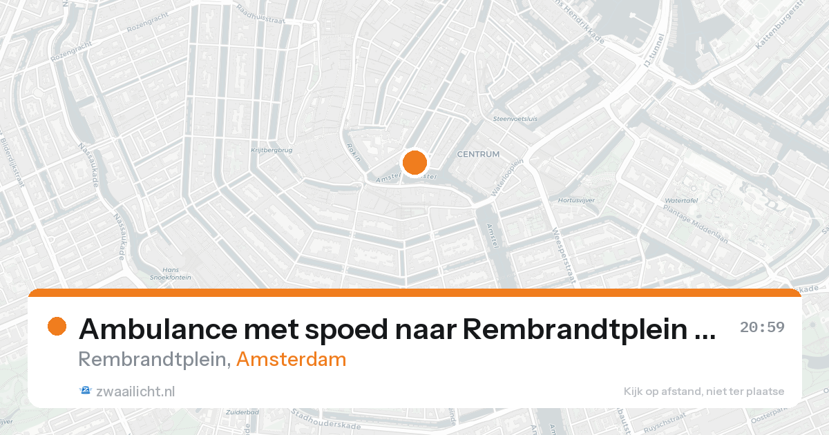 Ambulance met spoed naar Rembrandtplein in Amsterdam — 17 aug 2026
