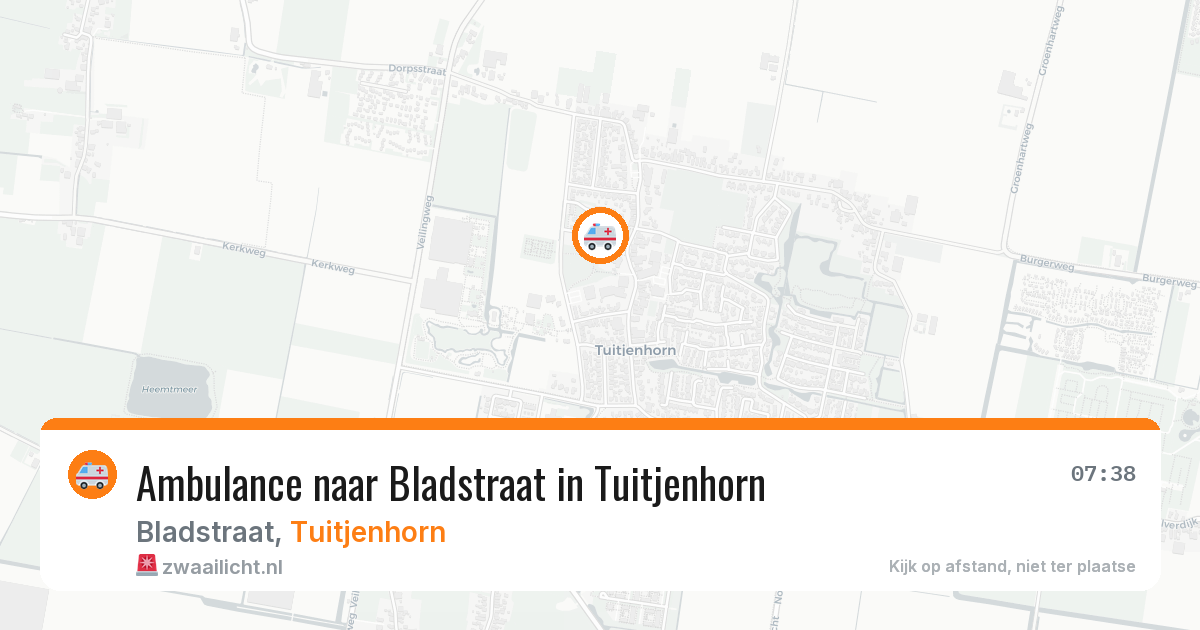 Ambulance naar Bladstraat in Tuitjenhorn — 16 jun 2026