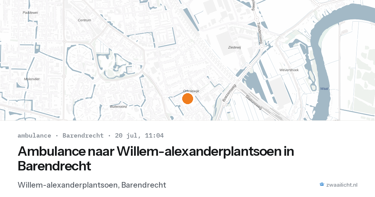 Ambulance naar Willem-alexanderplantsoen in Barendrecht — 20 jul 2026