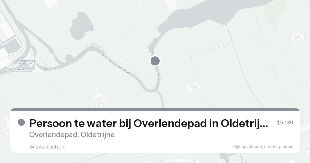 Persoon te water bij Overlendepad in Oldetrijne — 21 aug 2026