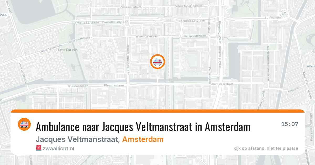 Ambulance naar Jacques Veltmanstraat in Amsterdam — 7 aug 2026