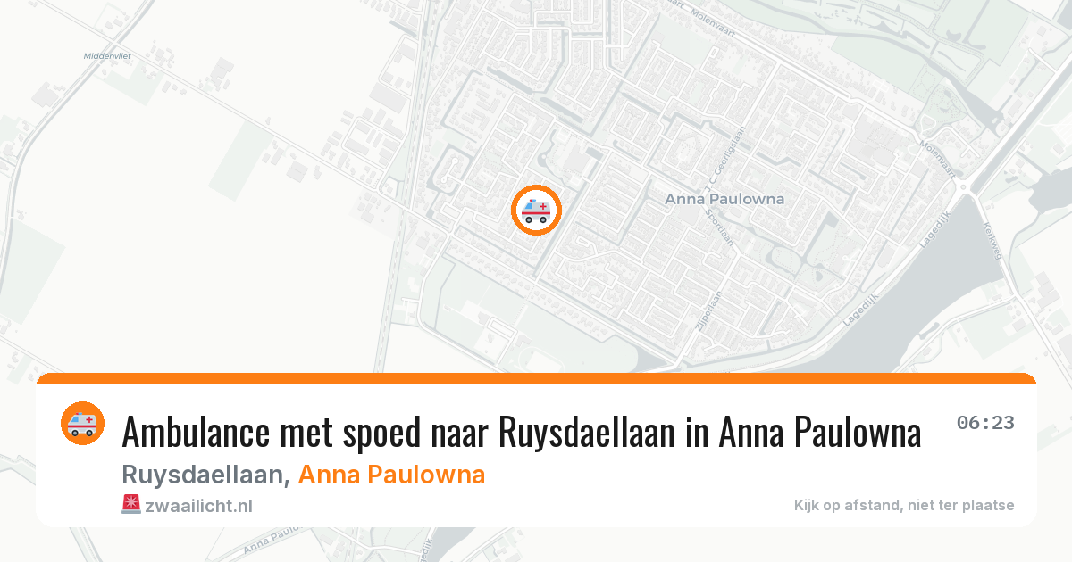 Ambulance met spoed naar Ruysdaellaan in Anna Paulowna — 25 mei 2026