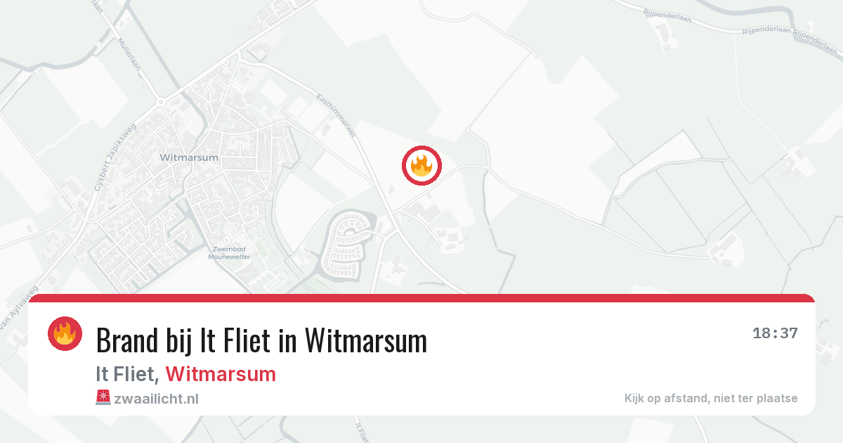 Brand bij It Fliet in Witmarsum — 22 mei 2026